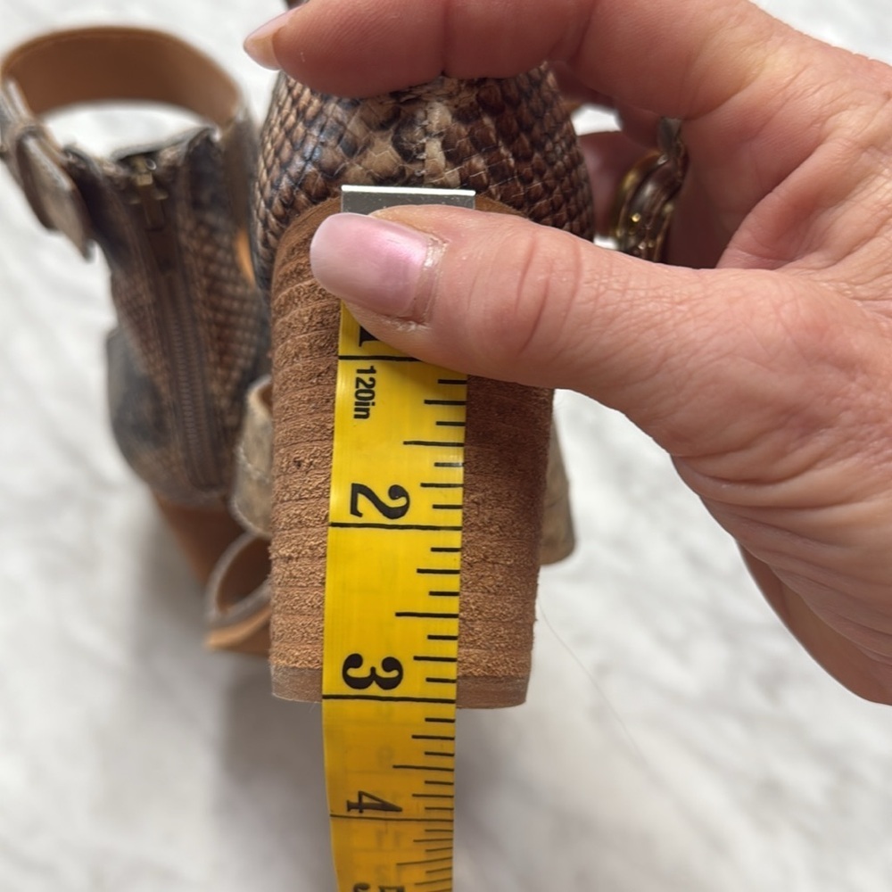 Frye & Co Bryn Python Print Block Heel Sandal Siz… - image 6